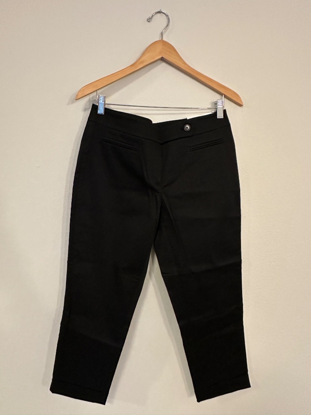 LOFT Marisa Modern Fit Stretch Cropped Pants Black Size 6 NWT